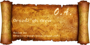 Országh Anna névjegykártya